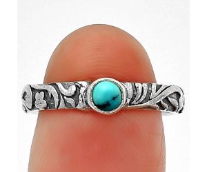 Natural Turquoise Morenci Mine Ring Size-8 SDR211184 R-1042, 4x4 mm