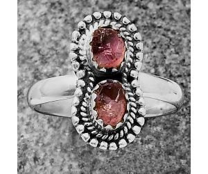 Ruby Rough Ring size-8 SDR211249, 6x4 mm