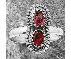 Ruby Rough Ring size-8 SDR211256, 6x4 mm