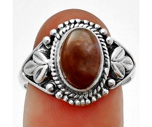 Red Moss Agate Ring size-8.5 SDR211280 R-1300, 7x10 mm