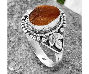 Sunstone Rough Ring size-9 SDR211289 R-1300, 7x11 mm