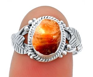 Sunstone Rough Ring size-7 SDR211311 R-1272, 7x9 mm