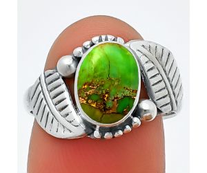 Copper Green Turquoise Ring size-8 SDR211362, 7x10 mm