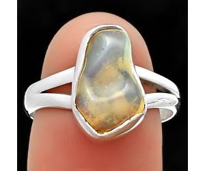 Ethiopian Opal Rough Ring size-8 SDR211419, 8x14 mm