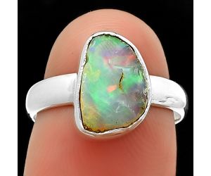 Ethiopian Opal Rough Ring size-6.5 SDR211421, 8x12 mm