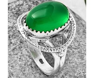 Green Onyx Ring size-7.5 SDR211433, 10x14 mm