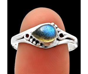 Blue Labradorite Ring size-9.5 SDR211443, 7x5 mm