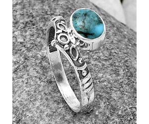 Natural Turquoise Morenci Mine Ring size-8 SDR211470 R-1046, 6x8 mm