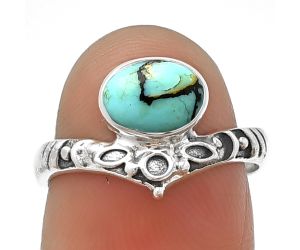 Lucky Charm Tibetan Turquoise Ring size-7 SDR211494 R-1046, 6x8 mm