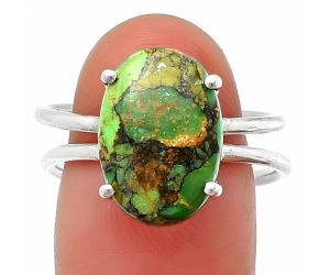 Green Matrix Turquoise Ring Size-8.5 SDR211621 R-1019, 10x15 mm