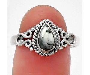 Pinolith Stone Ring Size-8.5 SDR212192 R-1345, 5x8 mm