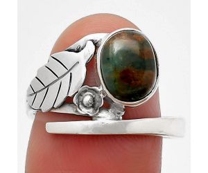 Chrome Chalcedony Ring Size-8 SDR212725 R-1410, 7x9 mm