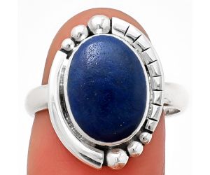 Blue Quartz Ring Size-8 SDR212822 R-1407, 10x13 mm