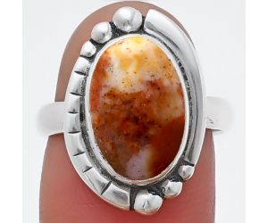 Red Mookaite Ring Size-7 SDR212927 R-1407, 9x14 mm