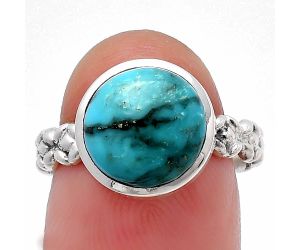 Natural Turquoise Morenci Mine Ring Size-7.5 SDR213542 R-1063, 10x10 mm