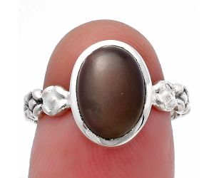 Gray Moonstone Ring Size-7.5 SDR213591 R-1063, 8x11 mm
