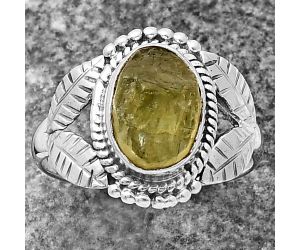 Green Kyanite Rough Ring Size-7 SDR213667 R-1387, 7x10 mm