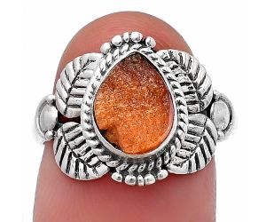 Sunstone Rough Ring Size-7.5 SDR213694 R-1387, 7x9 mm