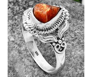 Sunstone Rough Ring Size-8.5 SDR213780 R-1286, 6x9 mm