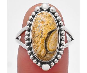 Rock Calcy Ring Size-8 SDR213872 R-1154, 9x16 mm