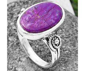 Spiral - Copper Purple Turquoise Ring Size-8 SDR214156 R-1062, 11x16 mm