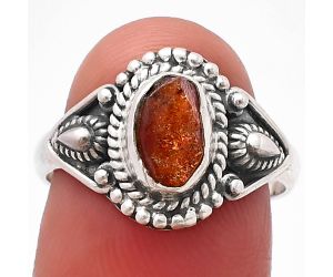 Sunstone Rough Ring Size-7.5 SDR214499 R-1300, 5x8 mm