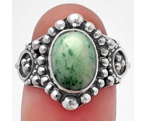 Chrome Chalcedony Ring size-7.5 SDR215083 R-1154, 8x11 mm