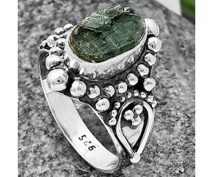 Green Kyanite Rough Ring size-7.5 SDR215085 R-1154, 7x11 mm