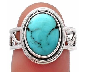 Lucky Charm Tibetan Turquoise Ring size-8 SDR215266 R-1255, 9x12 mm