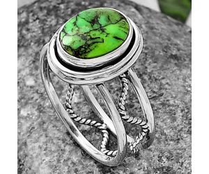 Green Matrix Turquoise Ring size-8 SDR215294 R-1255, 8x10 mm
