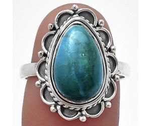 Azurite Chrysocolla Ring size-8 SDR215410 R-1256, 9x13 mm