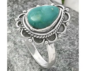 Natural Rare Turquoise Nevada Aztec Mt Ring size-7 SDR215421 R-1256, 8x12 mm