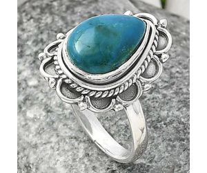Azurite Chrysocolla Ring size-7 SDR215429 R-1256, 8x12 mm