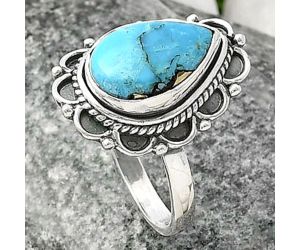 Kingman Turquoise With Pyrite Ring size-7.5 SDR215448 R-1256, 9x13 mm
