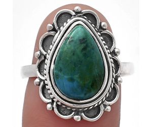 Azurite Chrysocolla Ring size-8.5 SDR215457 R-1256, 9x13 mm
