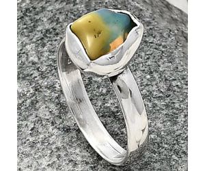 Ethiopian Opal Rough Ring size-7 SDR215526 R-1001, 7x9 mm