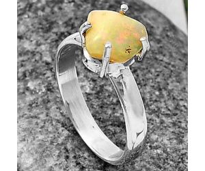 Ethiopian Opal Rough Ring size-7 SDR215604 R-1052, 9x9 mm