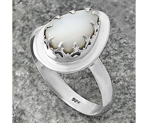 White Opal Ring size-9 SDR215724 R-1592, 8x12 mm
