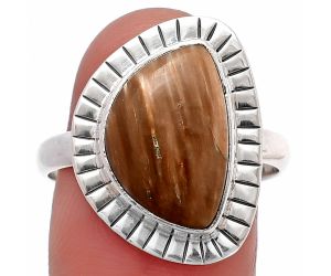Petrified Wood Ring size-9.5 SDR215774 R-1086, 10x15 mm