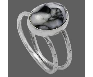 Pinolith Stone Ring size-8.5 SDR216145 R-1427, 9x12 mm