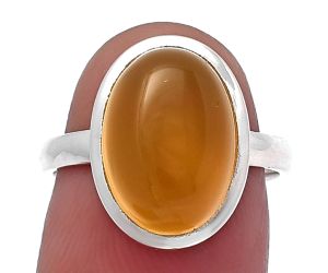 Yellow Chalcedony Ring size-7 SDR216164 R-1004, 10x14 mm