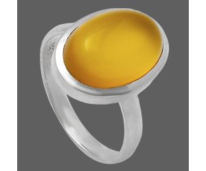Yellow Chalcedony Ring size-7 SDR216164 R-1004, 10x14 mm