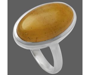 Yellow Chalcedony Ring size-7 SDR216182 R-1004, 10x17 mm