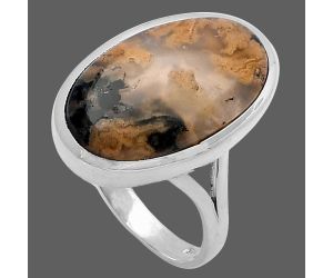 Rose Plume Agate Ring size-9.5 SDR216538 R-1002, 12x21 mm