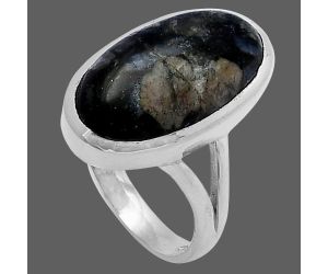 Llanite Blue Opal Crystal Sphere Ring size-7 SDR216576 R-1002, 10x18 mm