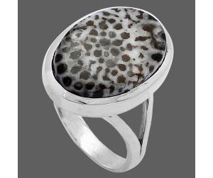 Stingray Coral Ring size-8 SDR216586 R-1002, 12x18 mm
