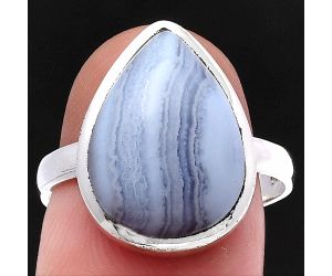 Blue Lace Agate Ring size-8 SDR216626 R-1004, 12x16 mm