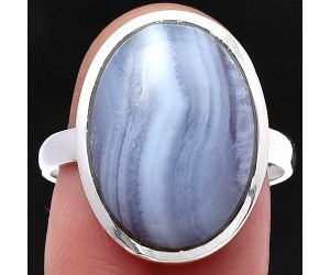 Blue Lace Agate Ring size-8.5 SDR216628 R-1004, 12x17 mm