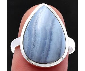 Blue Lace Agate Ring size-8.5 SDR216632 R-1004, 13x18 mm