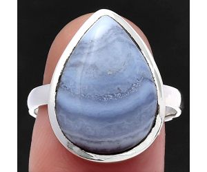 Blue Lace Agate Ring size-8.5 SDR216651 R-1004, 13x18 mm